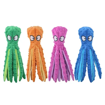 Soft Squeaky Plush Octopus Dog Toy