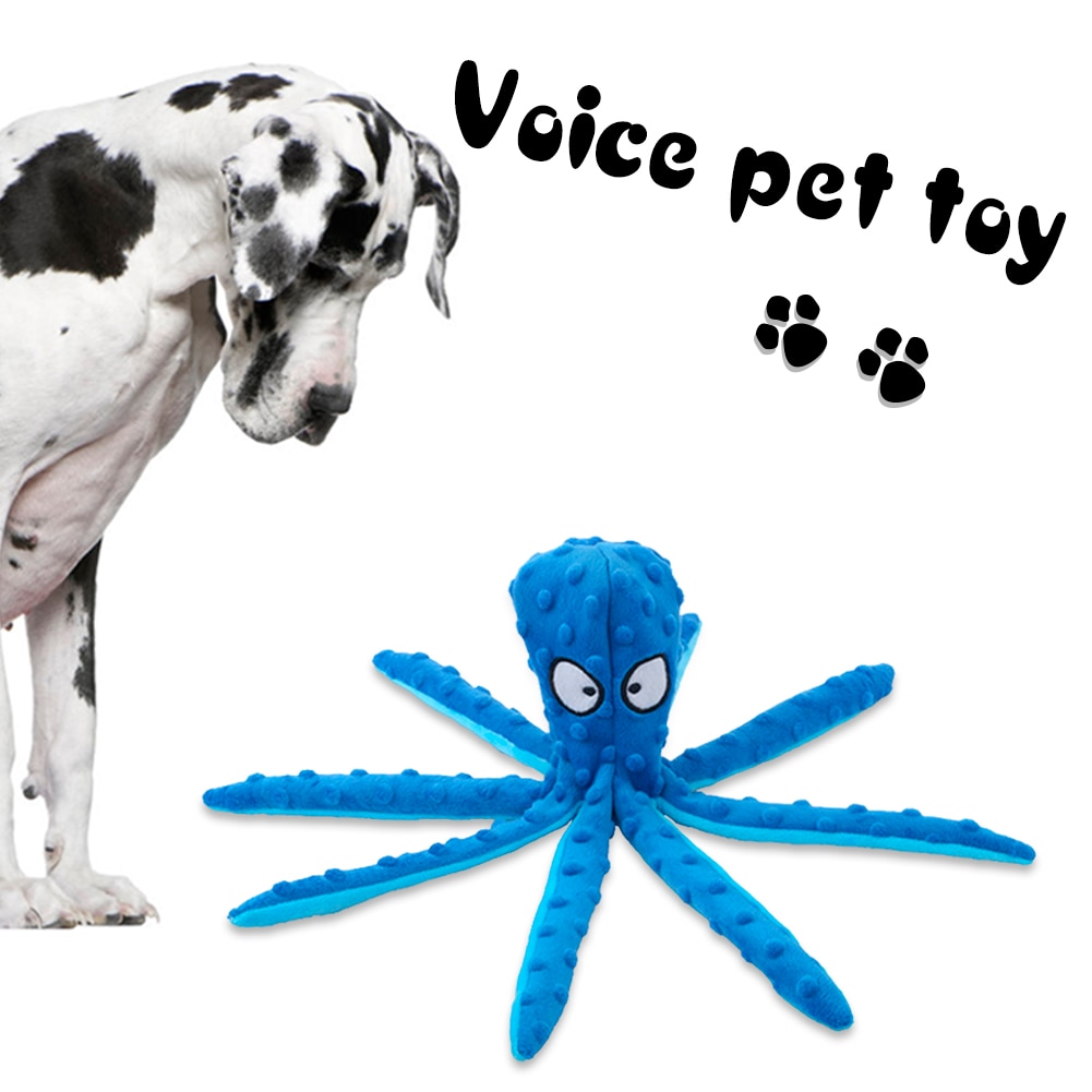 Soft Squeaky Plush Octopus Dog Toy