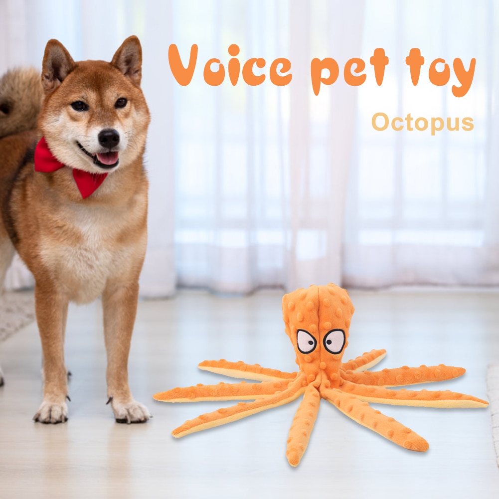 Soft Squeaky Plush Octopus Dog Toy