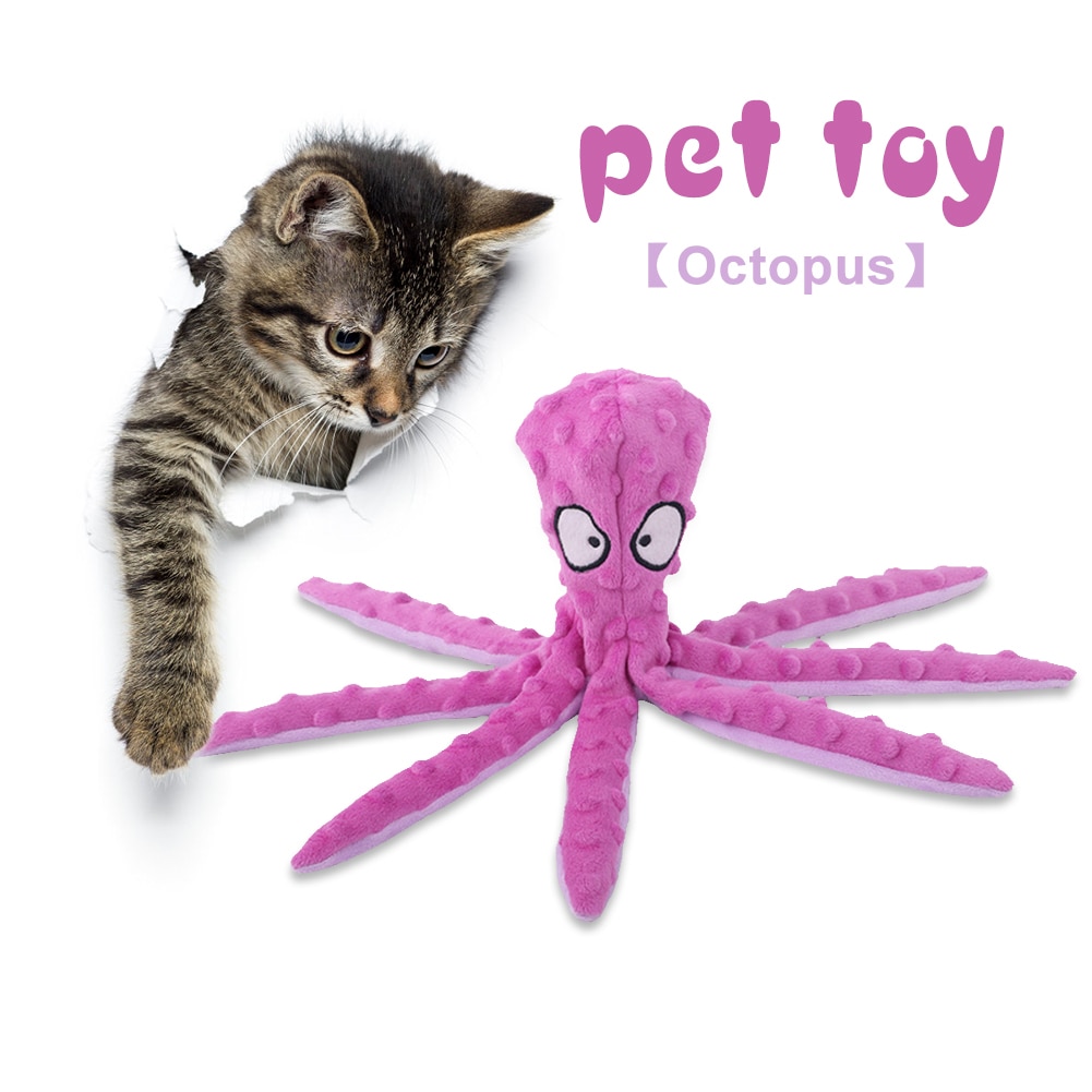 Soft Squeaky Plush Octopus Dog Toy