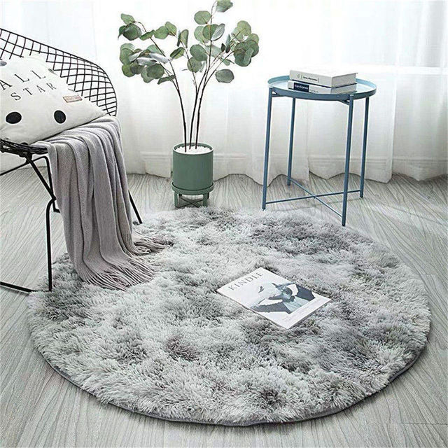 Soft Tie Dyed Round Fluffy Rug