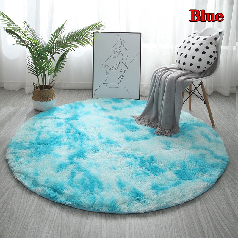Soft Tie Dyed Round Fluffy Rug Soft Tie Dyed Round Fluffy Rug