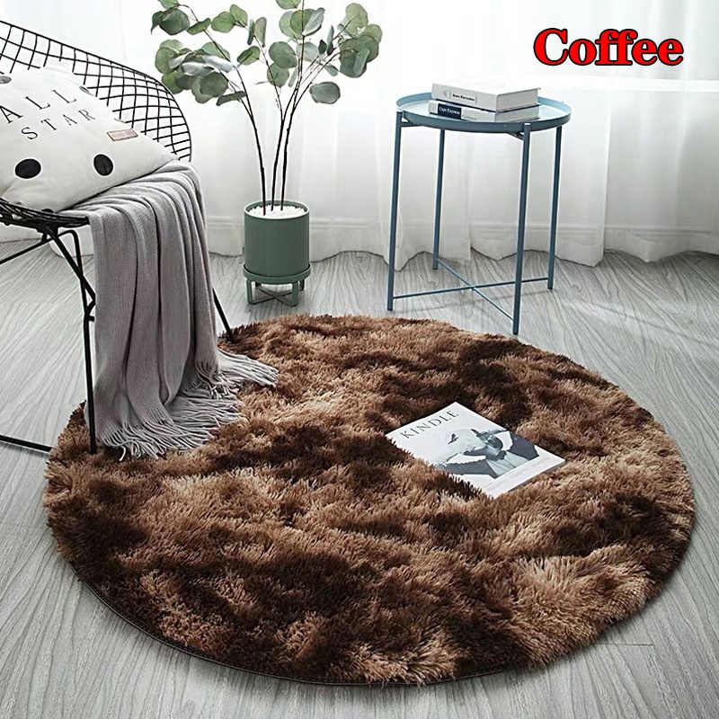 Soft Tie Dyed Round Fluffy Rug Soft Tie Dyed Round Fluffy Rug