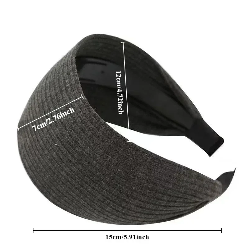 Soft Wide Knitting Cotton Hairbands for Women Girls Korean Neutral Solid Turban with Teeth Head Band Headwear