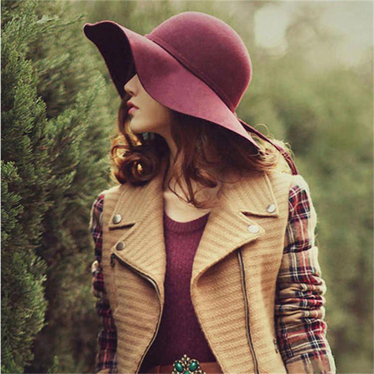 Soft Wool Ladies Wide Brim Hat