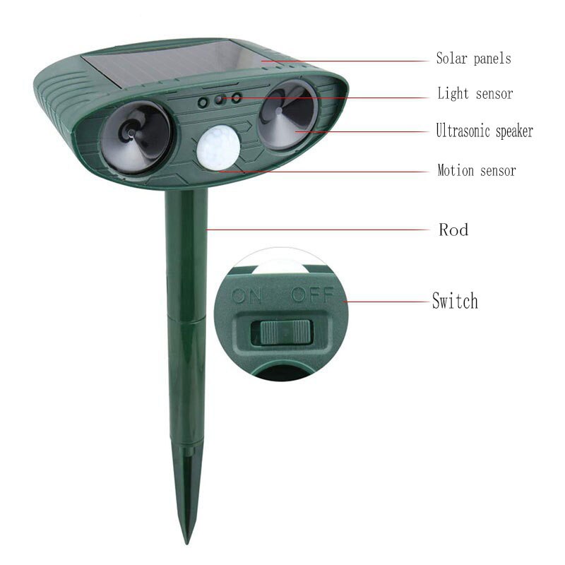 Solar Animal Repellant Ultrasonic Cat Dog Repellant Solar Powered Waterproof Animal Deterrent Solar Animal Repellant Ultrasonic Cat Dog Repellant Solar Powered Waterproof Animal Deterrent