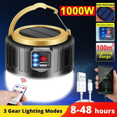 Solar Camping Light Power Bank LED Camping Lanterns With Remote Control Waterproof Outdoor Tent Light Rechargeable Solar Camping Light Power Bank LED Camping Lanterns With Remote Control Waterproof Outdoor Tent Light Rechargeable