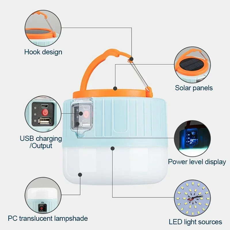 Solar Camping Light Power Bank LED Camping Lanterns With Remote Control Waterproof Outdoor Tent Light Rechargeable Solar Camping Light Power Bank LED Camping Lanterns With Remote Control Waterproof Outdoor Tent Light Rechargeable