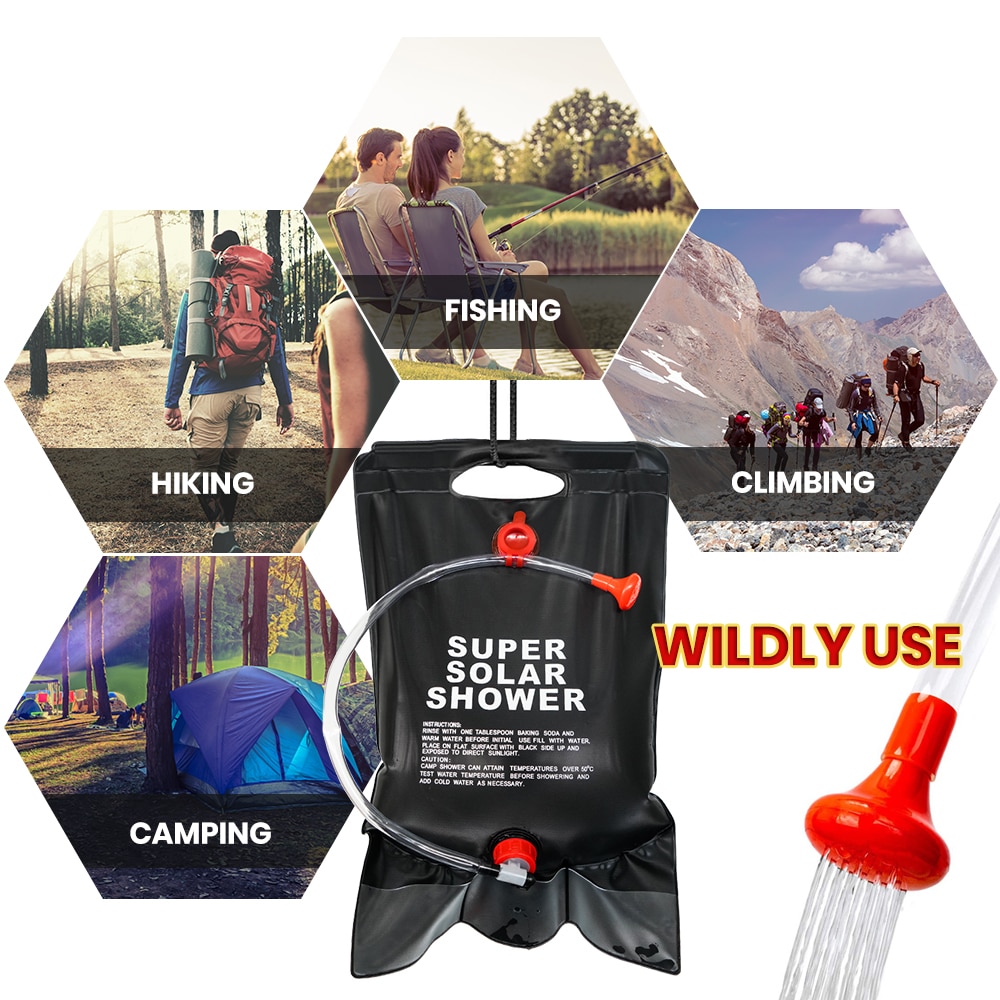 Solar Camping Shower Bag 20L Pouch Solar Camping Shower Bag 20L Pouch