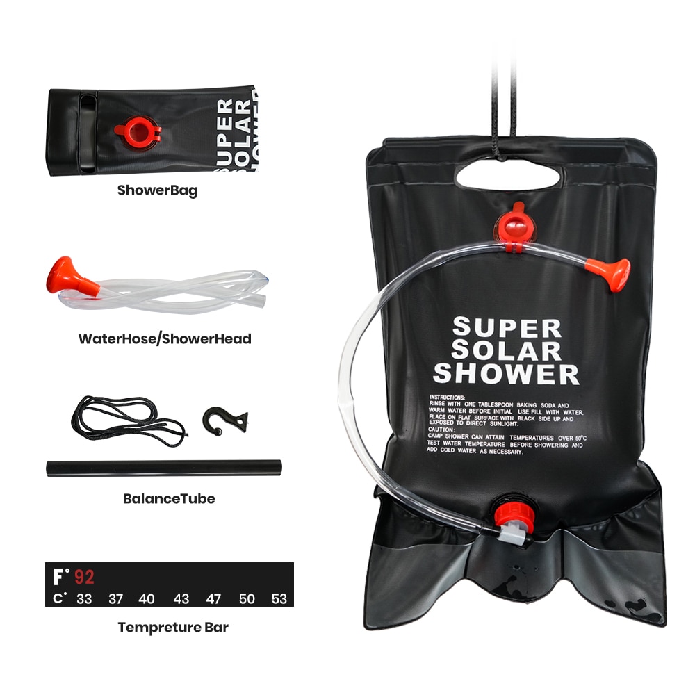 Solar Camping Shower Bag 20L Pouch Solar Camping Shower Bag 20L Pouch