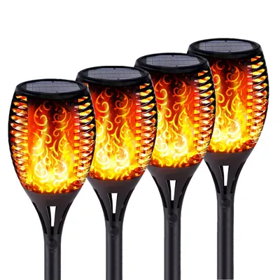 Solar Flame Torch Garden LED Lamp