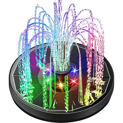 Solar Fountain Pump for Bird Bath with Lights,3.5W Solar Water Fountain with 2200 mAh Battery,6 Nozzles for Solar Fountain Pump for Bird Bath with Lights,3.5W Solar Water Fountain with 2200 mAh Battery,6 Nozzles for