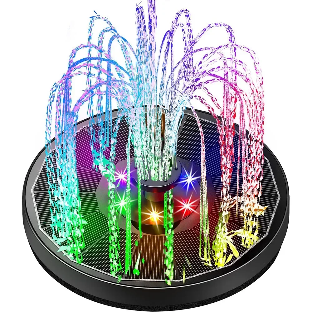 Solar Fountain Pump for Bird Bath with Lights,3.5W Solar Water Fountain with 2200 mAh Battery,6 Nozzles for Solar Fountain Pump for Bird Bath with Lights,3.5W Solar Water Fountain with 2200 mAh Battery,6 Nozzles for