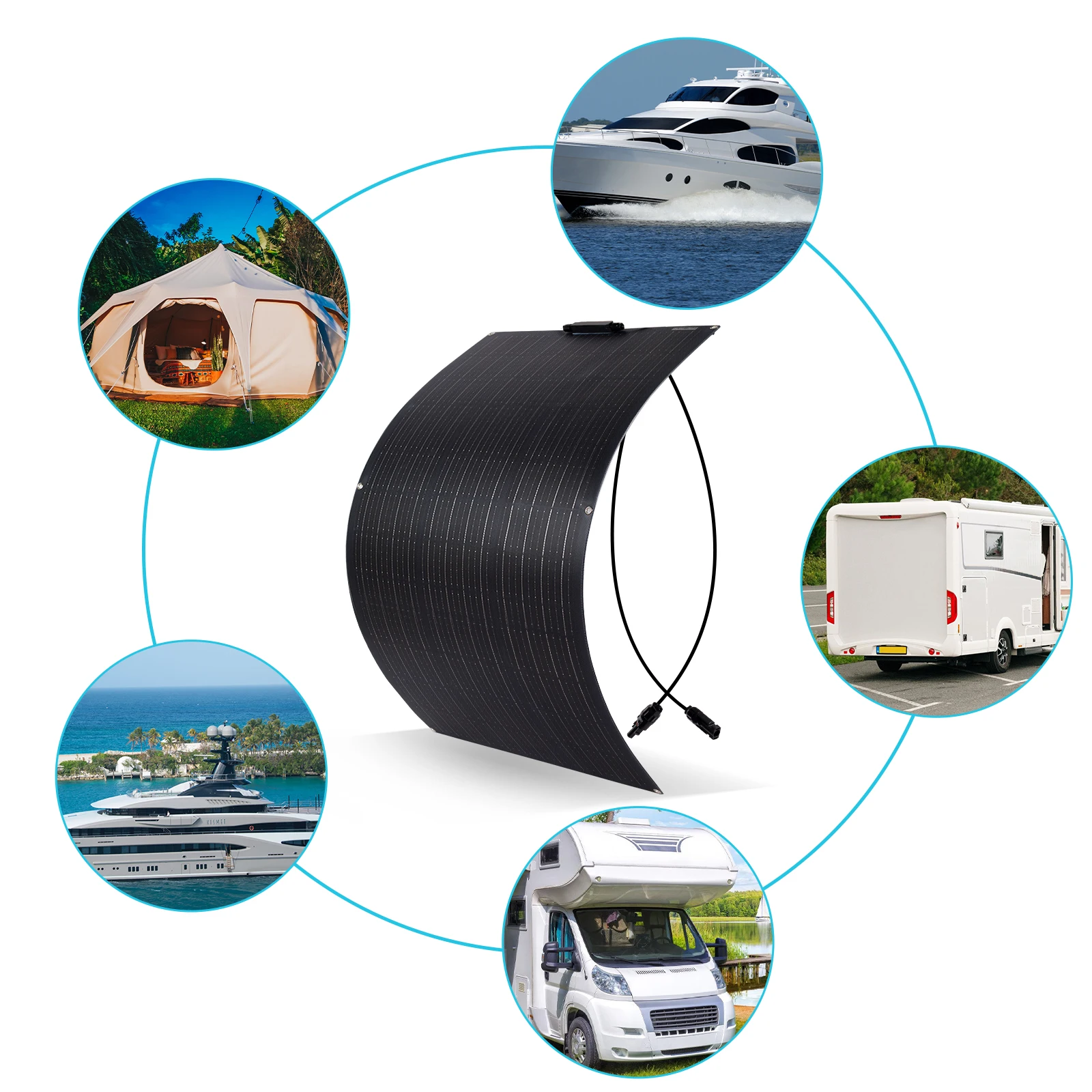 Solar High Efficiency Portable Power Bank Flexible Charging Outdoor Solar Cells For Home/Camping
