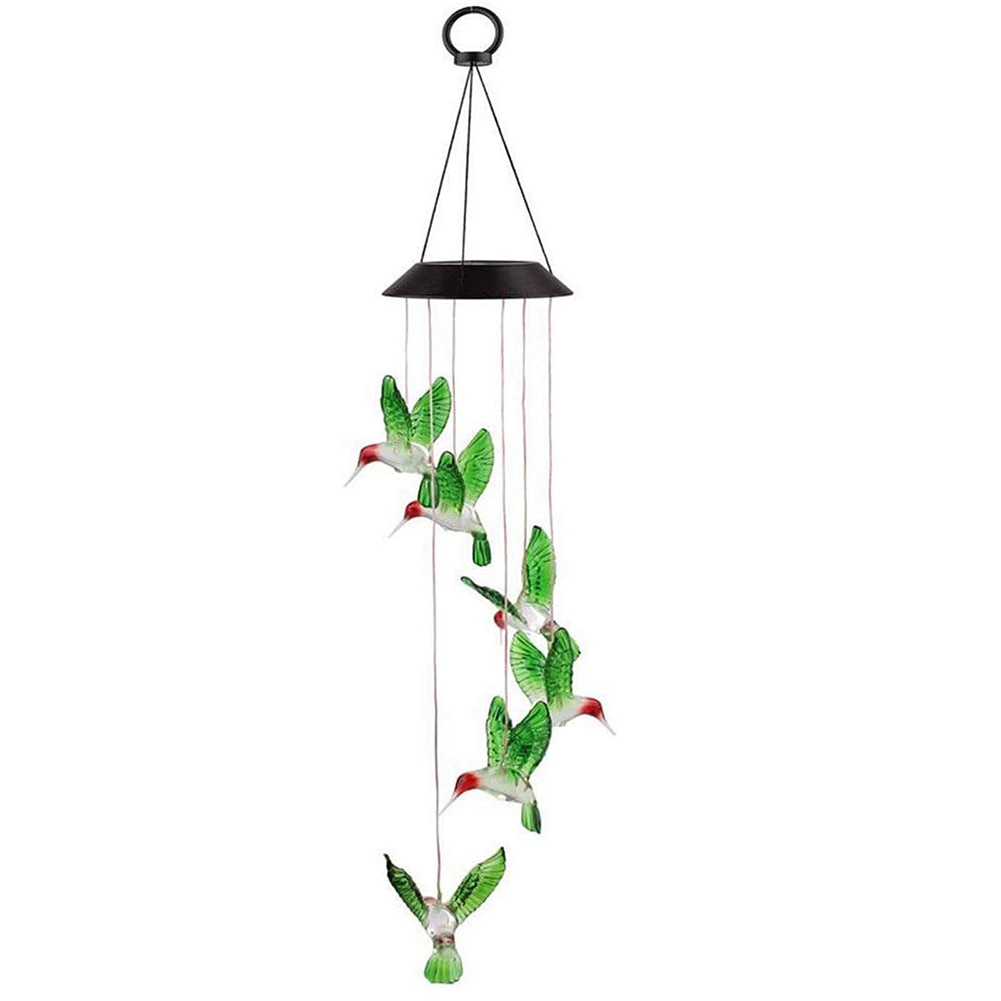 Solar Hummingbird Wind Chimes LED