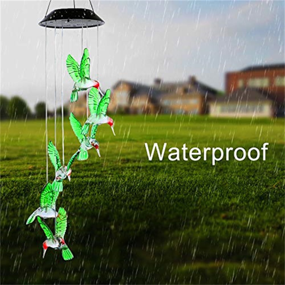 Solar Hummingbird Wind Chimes LED