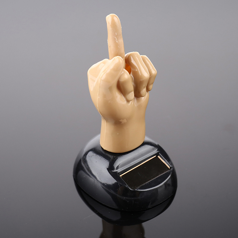 Solar Middle Finger Swing Doll Car Accessories Office Decoration Car Decor Car Ornament Solar Middle Finger Swing Doll Car Accessories Office Decoration Car Decor Car Ornament