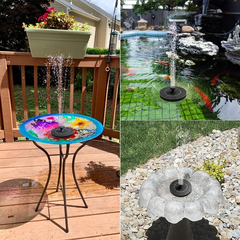 Solar Pond Fountain Birdbath Water Pump