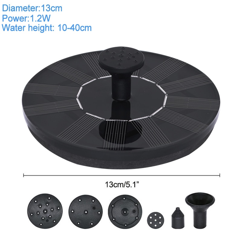 Solar Pond Fountain Birdbath Water Pump