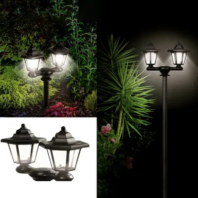 Solar Post Lights Dual Lamp Solar Post Lights Dual Lamp