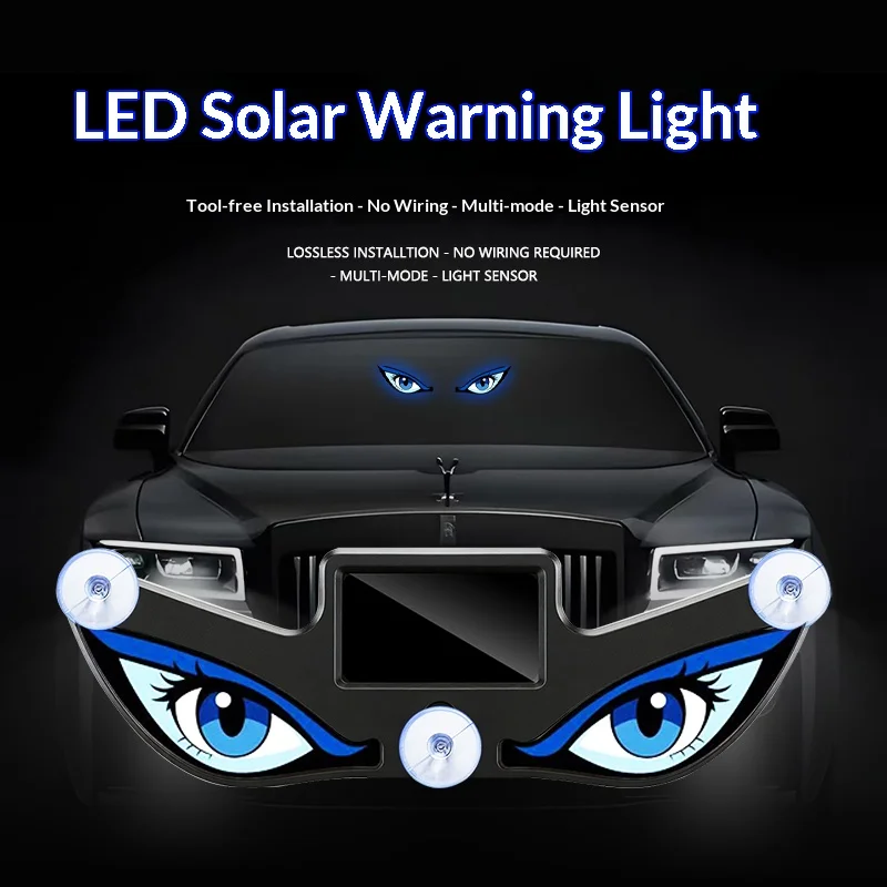 Solar Powered Car Neon Light Wireless Cool DEMON EYE Led Ambient Light Suction Cup USB Rechargeable Atmosphere Solar Powered Car Neon Light Wireless Cool DEMON EYE Led Ambient Light Suction Cup USB Rechargeable Atmosphere