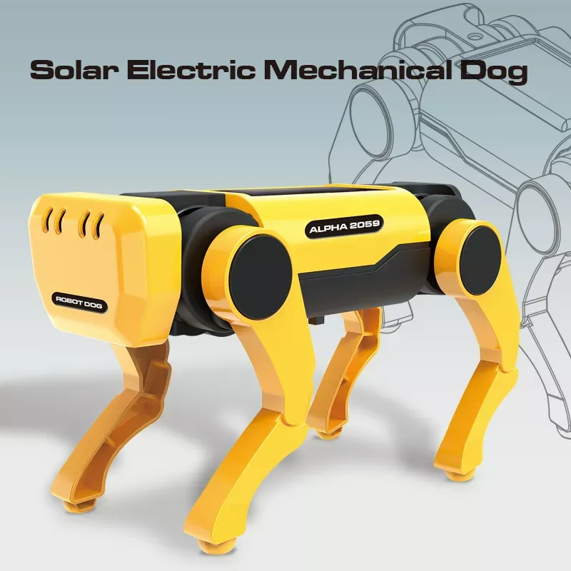 Solar Powered Electric Mechanical Dog Robot Science Technolog Educational Diy Assembly Toys Kids Intellectual