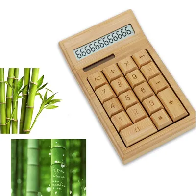 Solar Powered LCD Bamboo Calculator