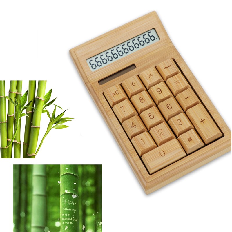 Solar Powered LCD Bamboo Calculator Solar Powered LCD Bamboo Calculator