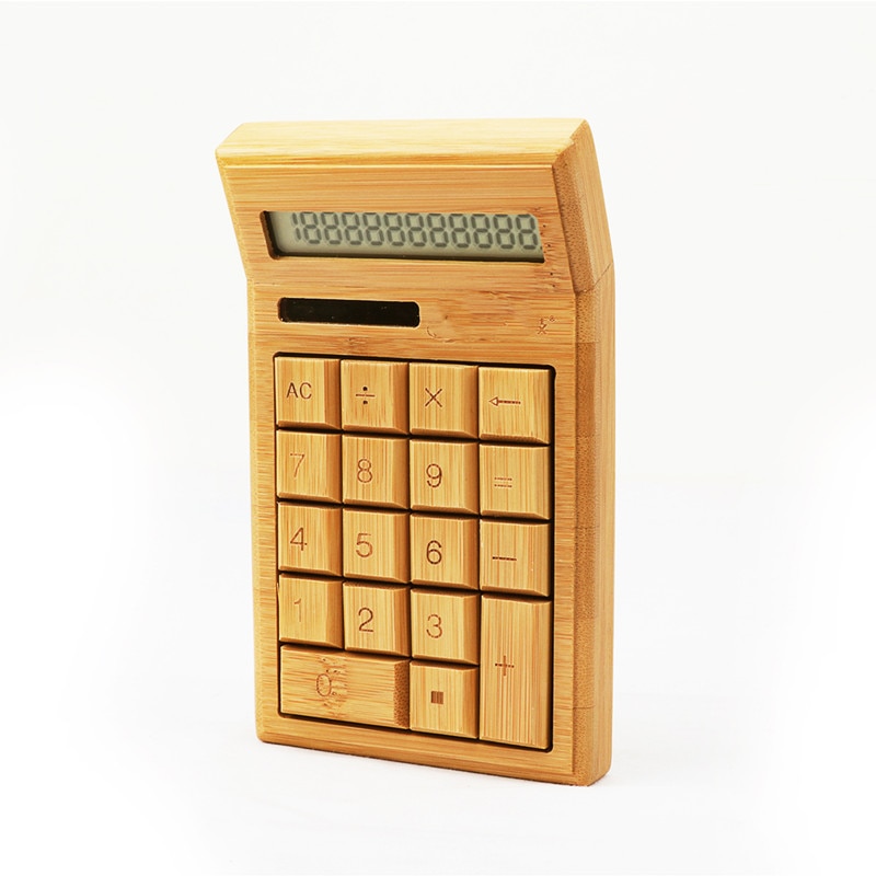 Solar Powered LCD Bamboo Calculator