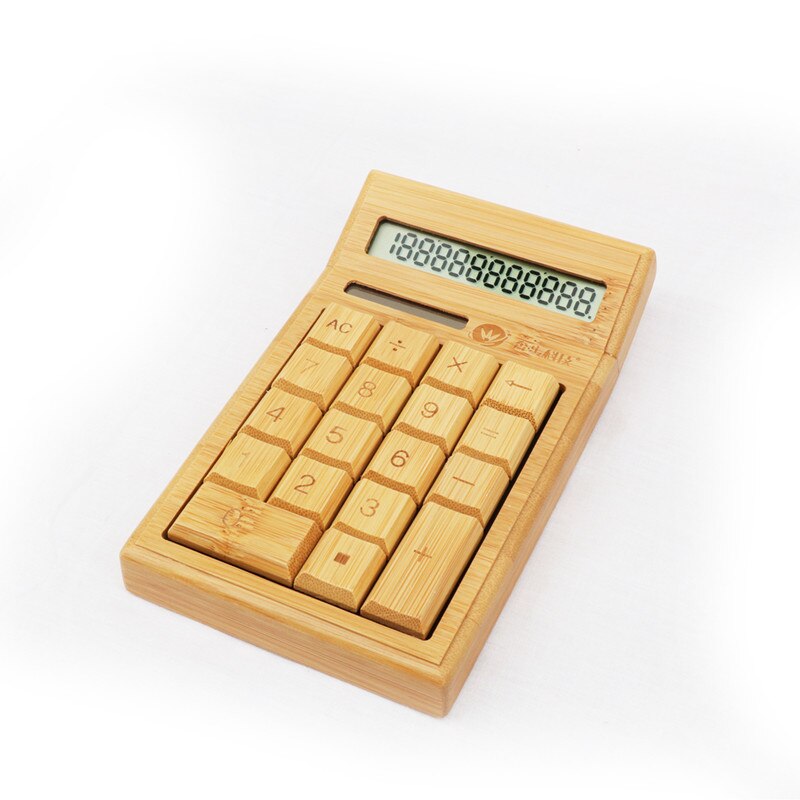 Solar Powered LCD Bamboo Calculator