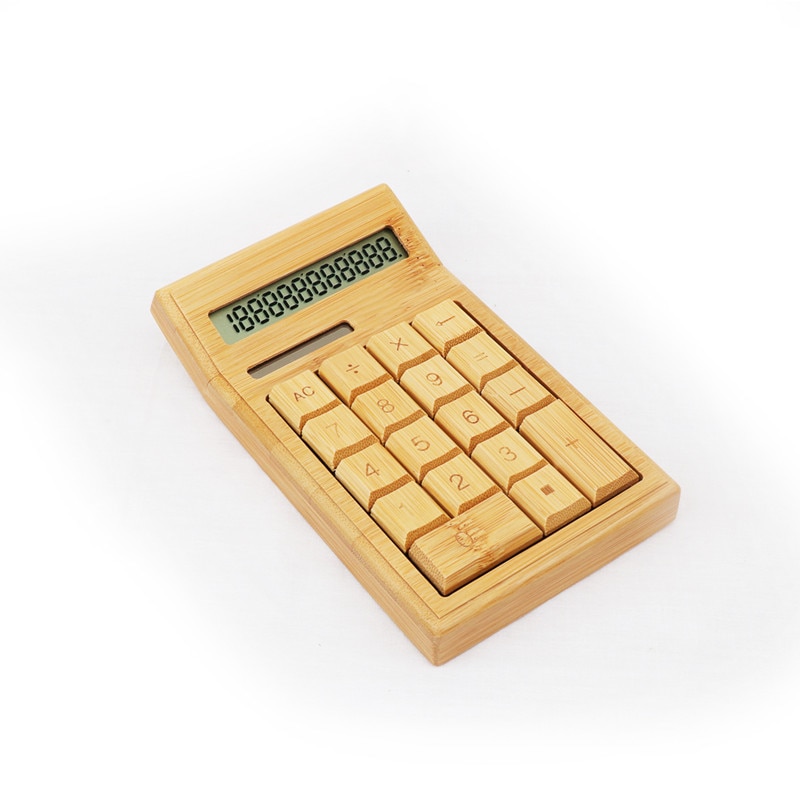 Solar Powered LCD Bamboo Calculator