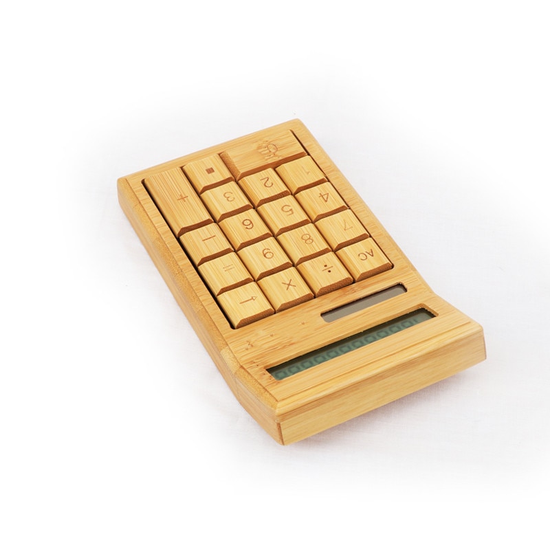 Solar Powered LCD Bamboo Calculator