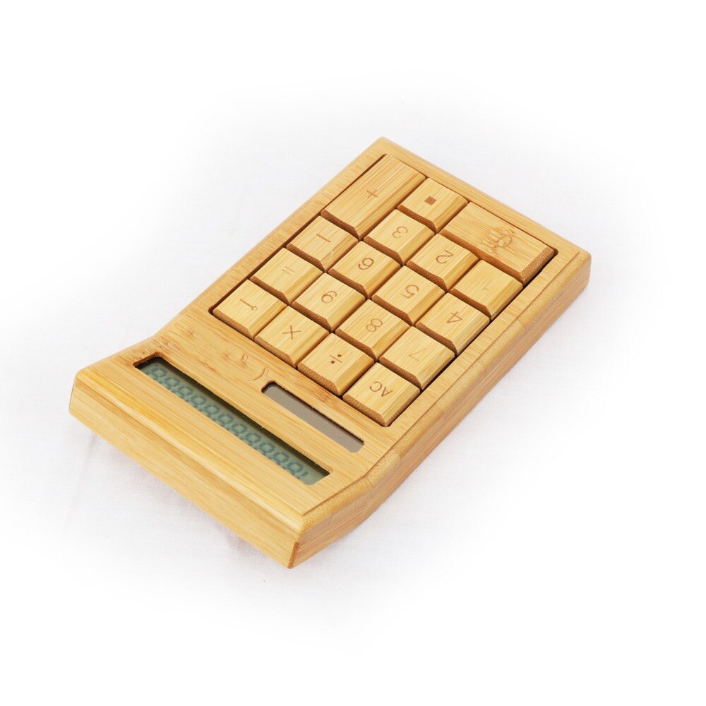 Solar Powered LCD Bamboo Calculator