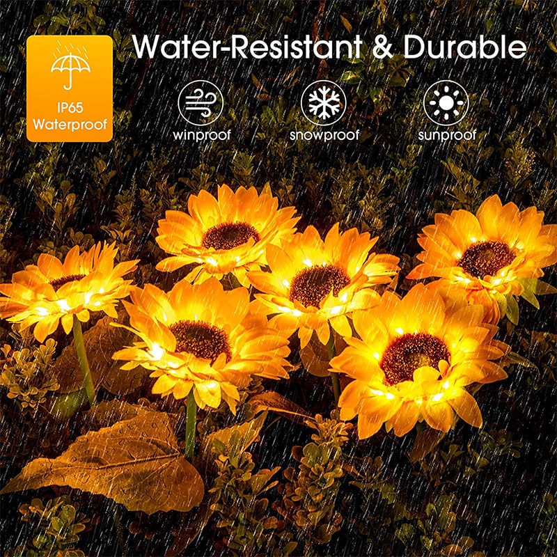 Solar Powered Sunflower Light Decorative Lamp (2 pcs) Solar Powered Sunflower Light Decorative Lamp (2 pcs)