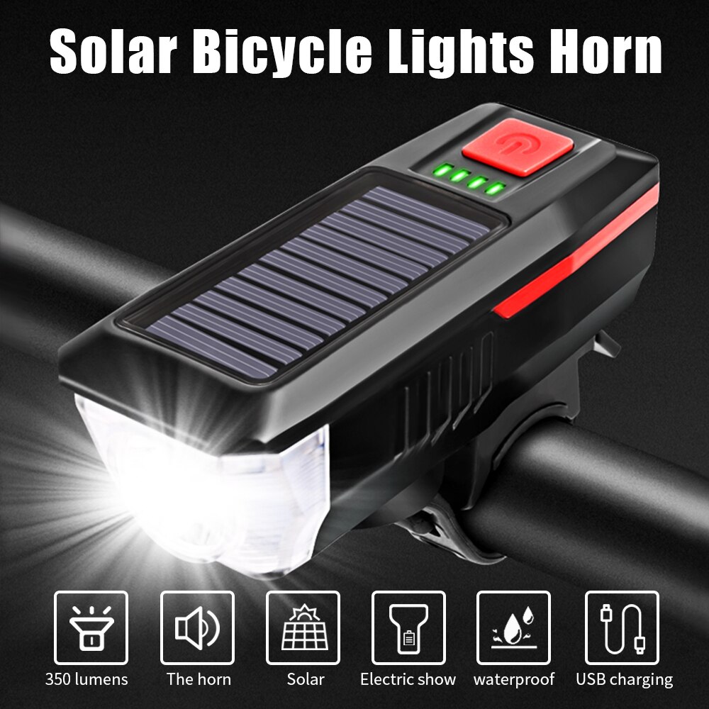 Solar Rechargeable Bicycle Front Light with Horn Solar Rechargeable Bicycle Front Light with Horn