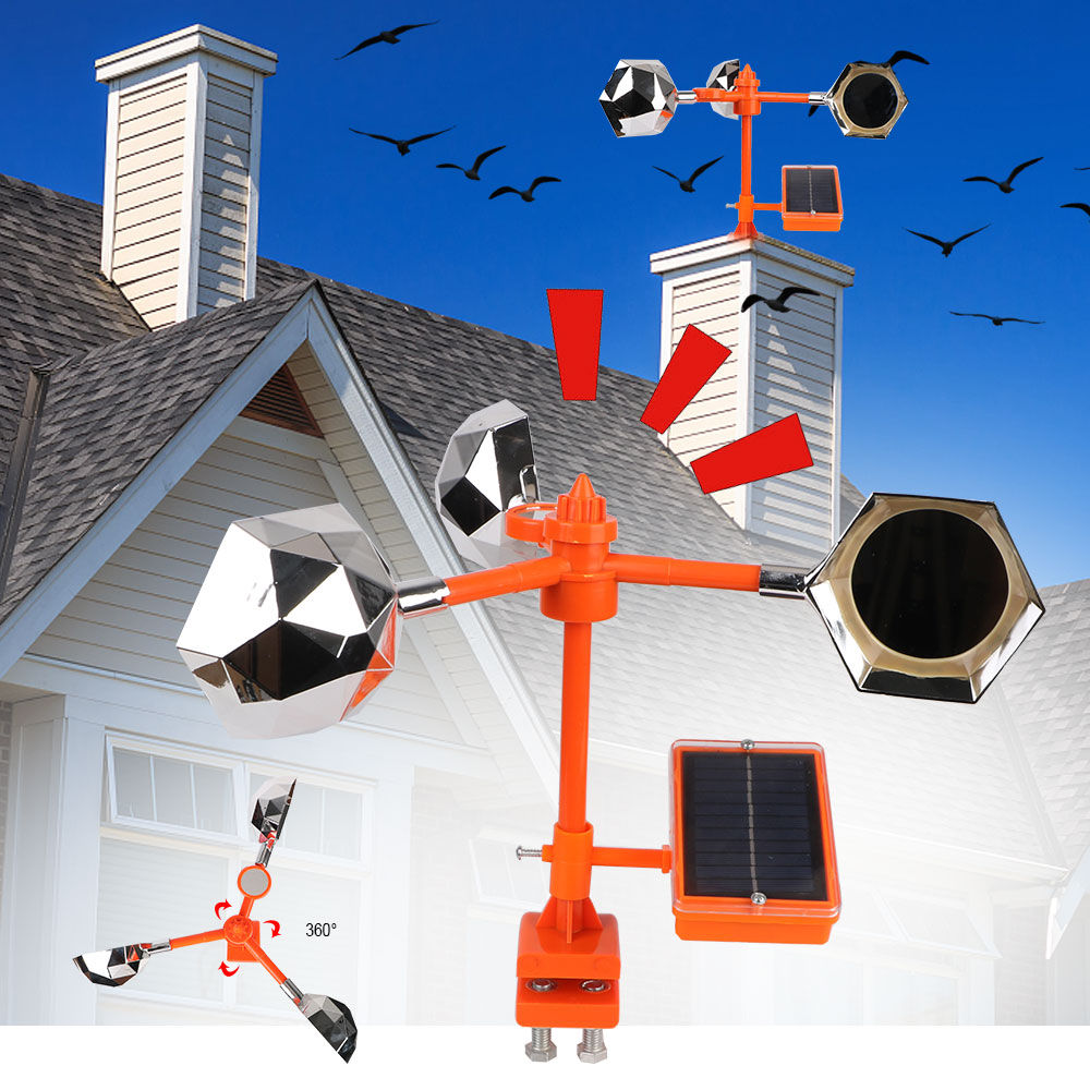 Solar Reflective Bird Repeller Voice Bird Repellent Driving Device for Outdoor Garden 360° Wind Power Ultrasonic Birds Solar Reflective Bird Repeller Voice Bird Repellent Driving Device for Outdoor Garden 360° Wind Power Ultrasonic Birds