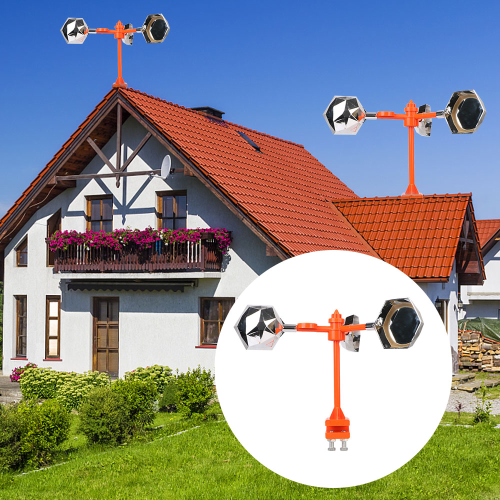 Solar Reflective Bird Repeller Voice Bird Repellent Driving Device for Outdoor Garden 360° Wind Power Ultrasonic Birds