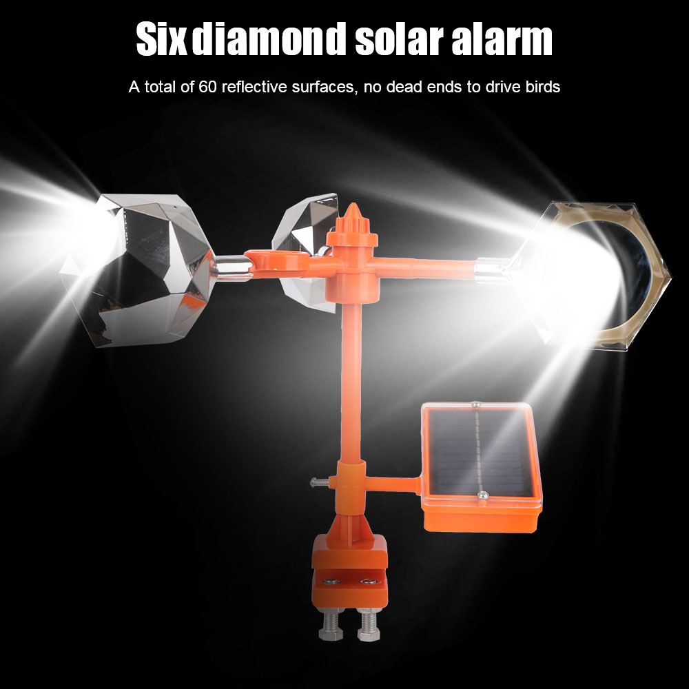 Solar Reflective Bird Repeller Voice Bird Repellent Driving Device for Outdoor Garden 360° Wind Power Ultrasonic Birds