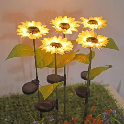 Solar Sunflower Light Outdoor Stake