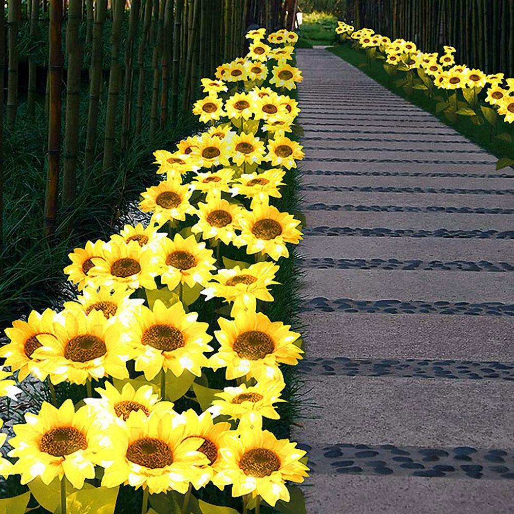 Solar Sunflower Light Outdoor Stake