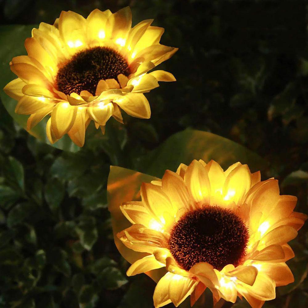 Solar Sunflower Light Outdoor Stake