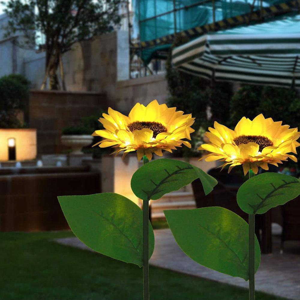 Solar Sunflower Light Outdoor Stake