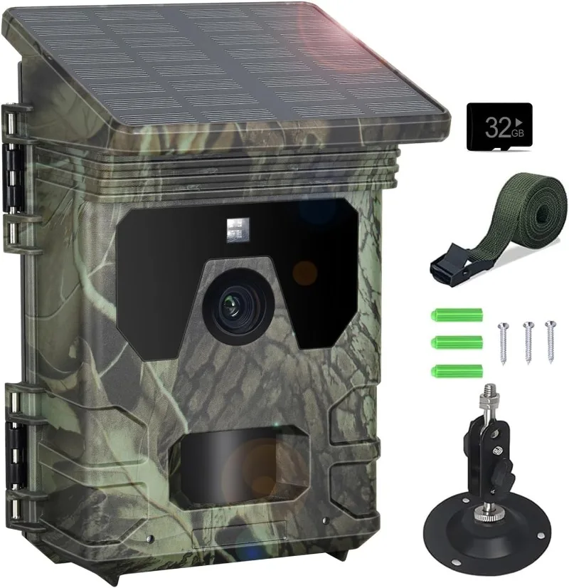 Solar Wildlife 50MP 4K Video Trail Camera Night Vision 0.3s Motion Activated Waterproof Garden Camera Outdoor Hunting Solar Wildlife 50MP 4K Video Trail Camera Night Vision 0.3s Motion Activated Waterproof Garden Camera Outdoor Hunting