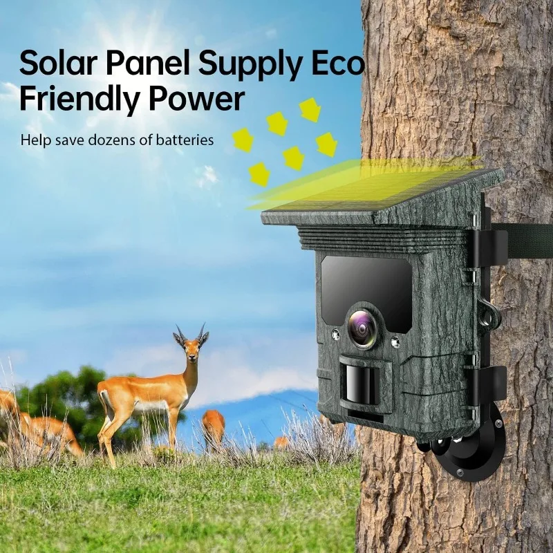 Solar Wildlife 50MP 4K Video Trail Camera Night Vision 0.3s Motion Activated Waterproof Garden Camera Outdoor Hunting Solar Wildlife 50MP 4K Video Trail Camera Night Vision 0.3s Motion Activated Waterproof Garden Camera Outdoor Hunting