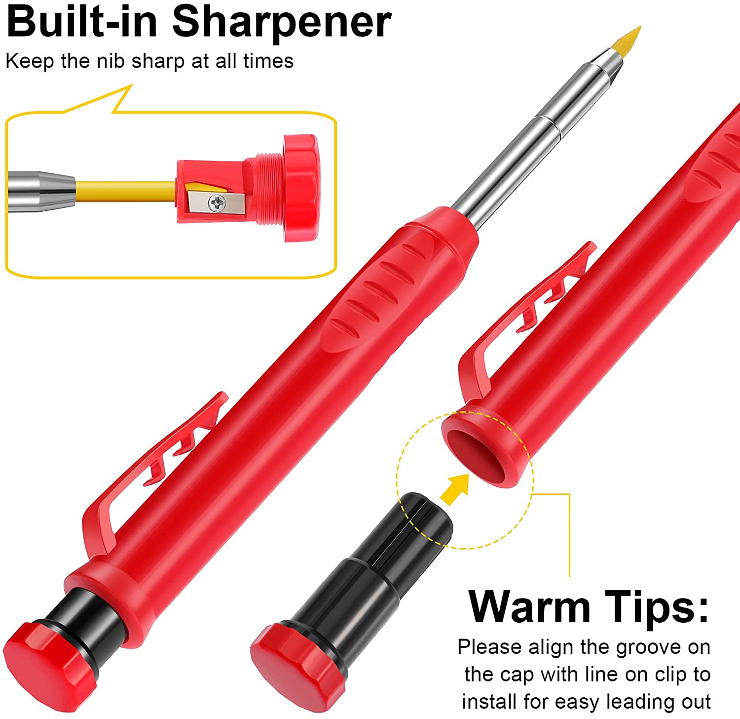 Solid Carpenter Pencil Set Woodworking Tools Mechanical Pencil Refill Construction Job Tools Carpentry Marking Scriber Solid Carpenter Pencil Set Woodworking Tools Mechanical Pencil Refill Construction Job Tools Carpentry Marking Scriber