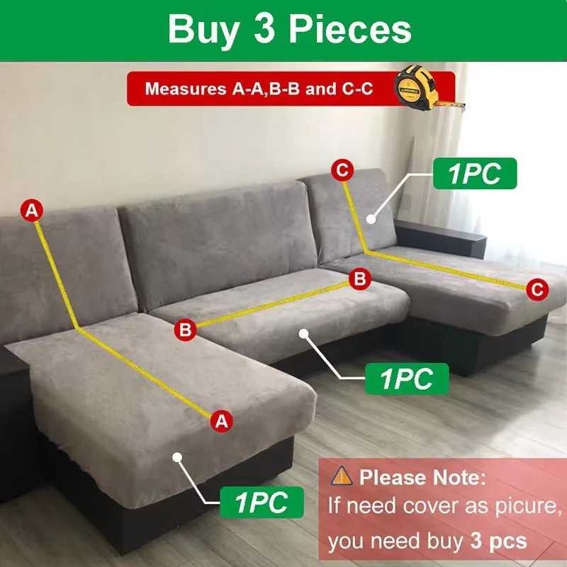 Solid Color 1/2/3/4 Seat Sofa Cover Stretch Milk Silk Fabric Couch Covers for Living Room Sectional Corner Settee