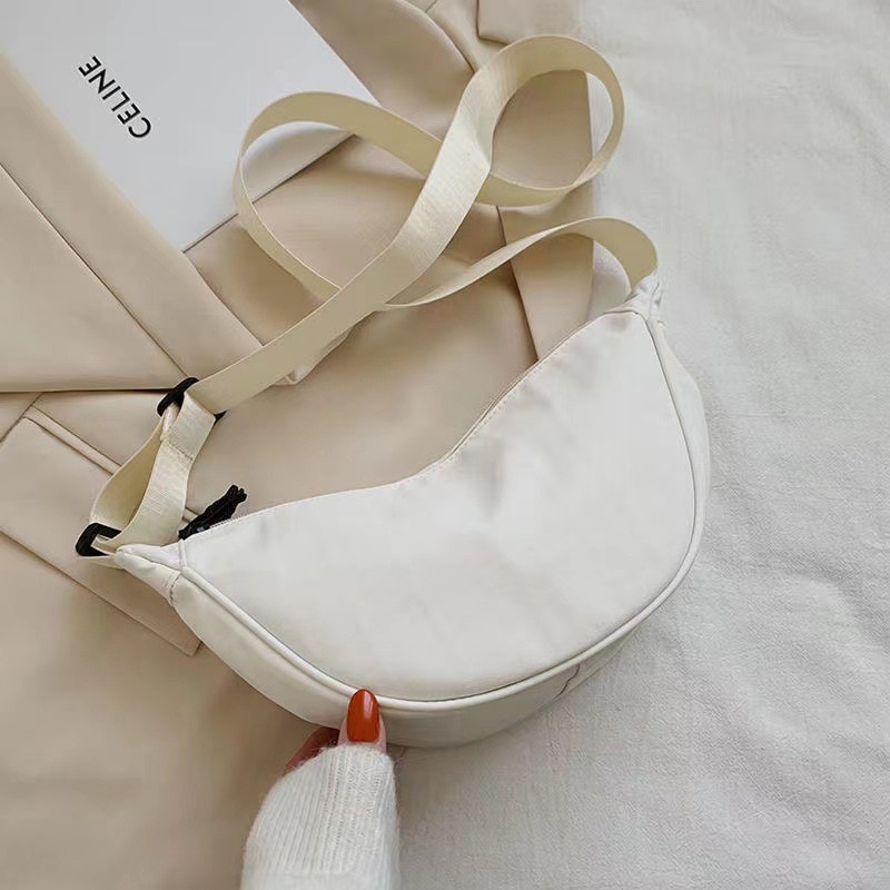 Solid Color Chest Bag For Women Large Capacity Travel Crossbody Half Moon Designed Belt Bag Ladies Daily Street Fanny Solid Color Chest Bag For Women Large Capacity Travel Crossbody Half Moon Designed Belt Bag Ladies Daily Street Fanny