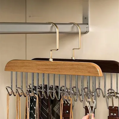 Solid Wood Clothes Drying Rack 8 Hooks Multi Purpose Clothes And Pants Hooks Portable Home Apartment Clothes Hanger