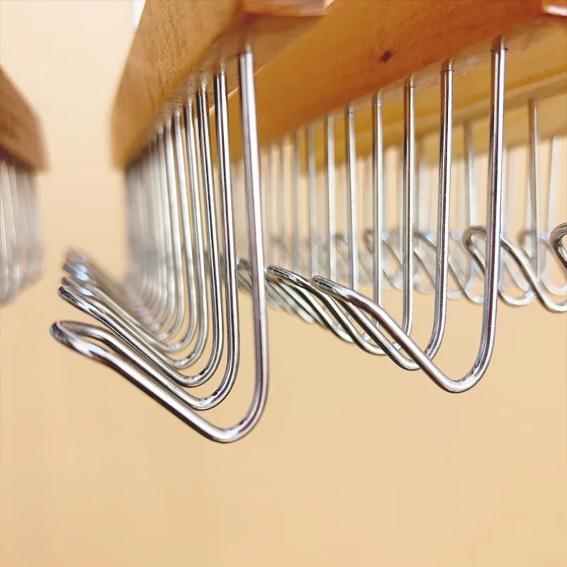 Solid Wood Clothes Drying Rack 8 Hooks Multi Purpose Clothes And Pants Hooks Portable Home Apartment Clothes Hanger
