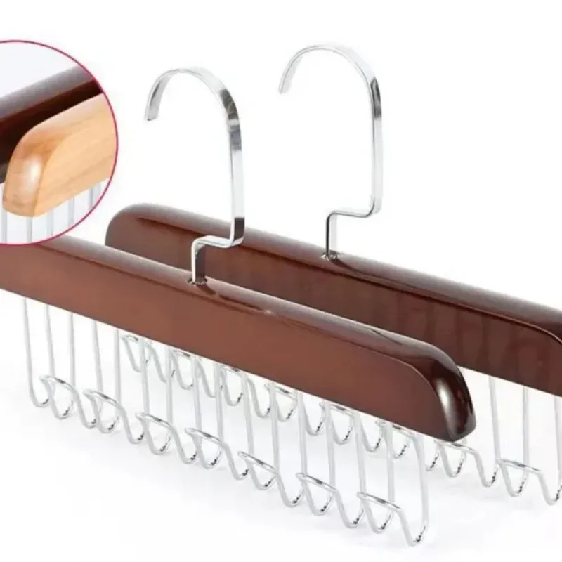 Solid Wood Clothes Drying Rack 8 Hooks Multi Purpose Clothes And Pants Hooks Portable Home Apartment Clothes Hanger